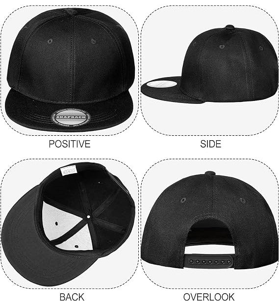 Custom Patch Hats – Snapback - Black on Black Flat Brim – OKC Leather Shop