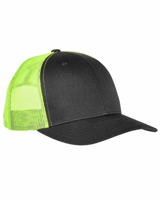 Custom Patch Hats – Snapback - Charcoal on High Visibility Yellow